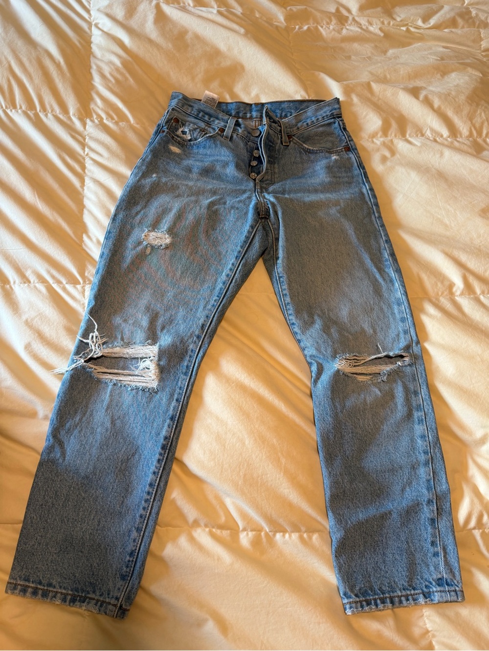 Levi's Distressed Light Blue Jeans